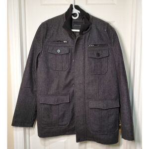 Structure Men’s Charcoal Wool Blend Field Jacket – Size L – Multi-Pocket